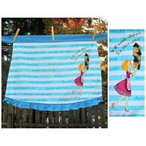 Vintage 'Chocolate Lover' Novelty Print Half Apron 'Time for a Chocolate Break'